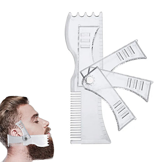 Rotatable Beard Shaping Template Comb Trimming Shaper Beard Styling Tool Transparent