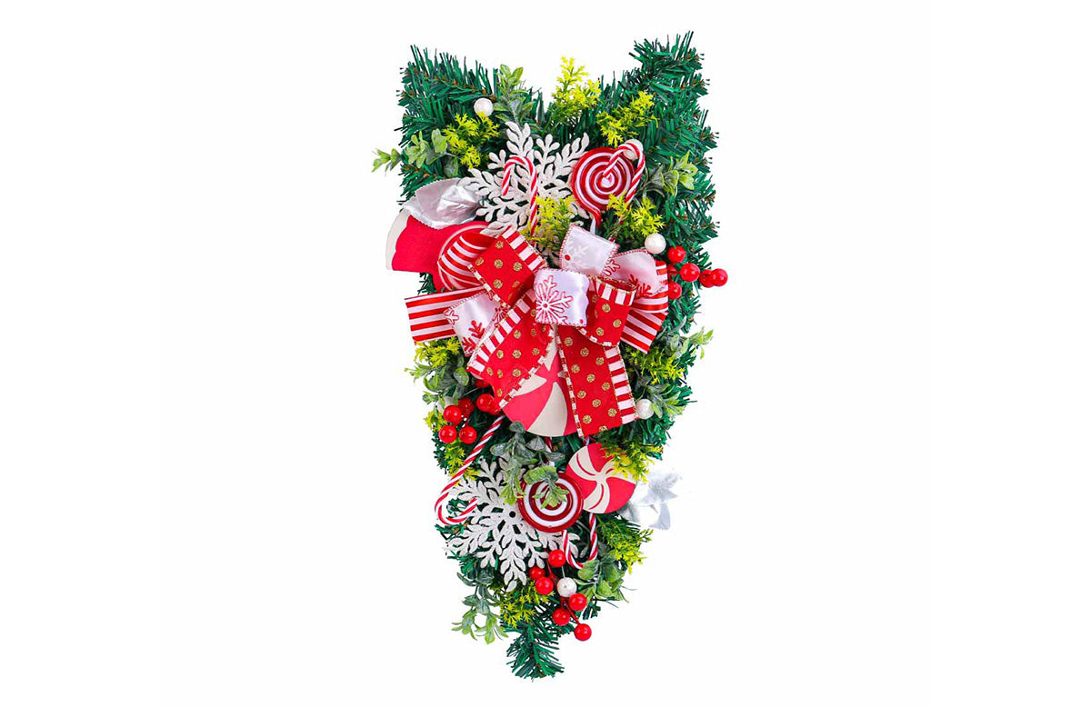 Christmas Hanging Upside Down Tree Candy Decoration for Door Wall