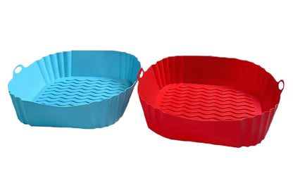 2pcs Square Silicone Air Fryer Liners Reusable Air Fryer Pot Air Fryer Inserts