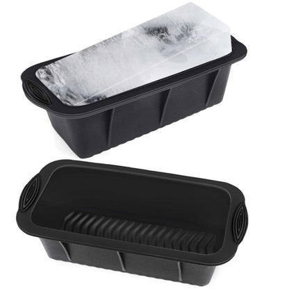 2Pcs Ice Block Mold Silicone Ice Grid Mould Black