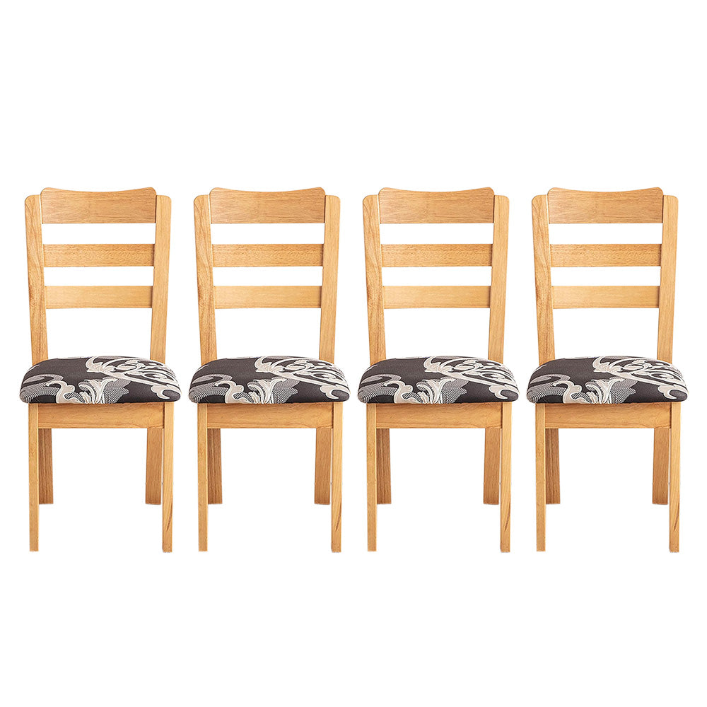 4PCS Stretch Chair Seat Covers Printed Washable Seat Cushion Slipcovers for Dining Chairs Style 2