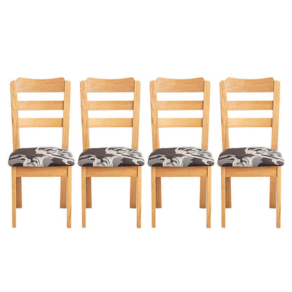 4PCS Stretch Chair Seat Covers Printed Washable Seat Cushion Slipcovers for Dining Chairs Style 2