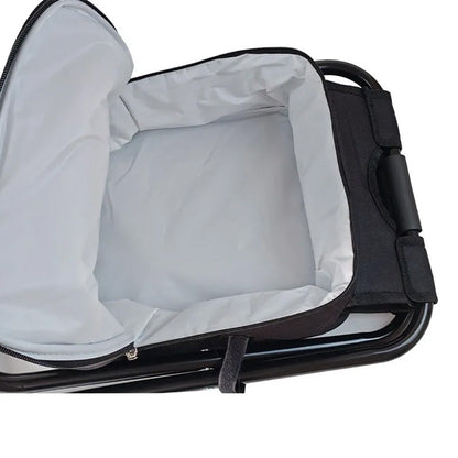 Portable Cooler Folding Stool Fishing Chair Multi-Function Outdoor Seat Black