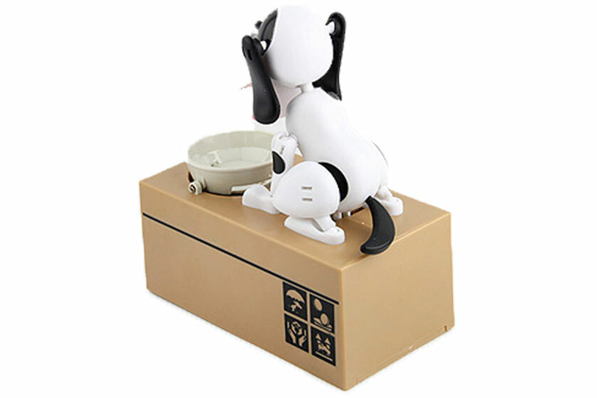 Robotic Eating Dog Coin Bank Electric Coin Bank for boy and girls-Black