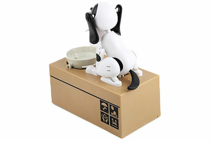 Robotic Eating Dog Coin Bank Electric Coin Bank for boy and girls-Black