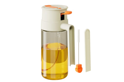 2 In 1 650ml Oil Sprayer Olive Oil Dispenser Bottle For Cooking Baking BBQ -Grey