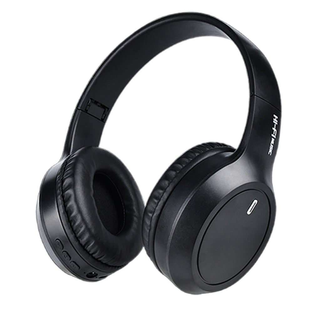 Bluetooth 5.3 Wireless Headphones Rechargeable Earphones Headset with Mic-Black