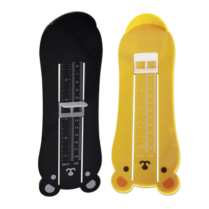 2Pcs Kids Foot Measuring Device Foot Measure Rulers Black and Yellow