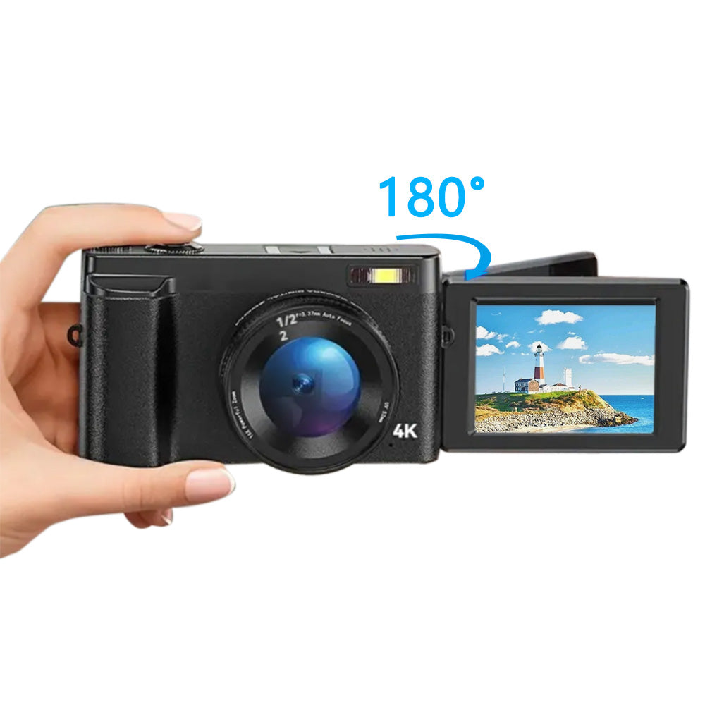 4K Digital Camera 48MP with Flip Screen 16X Zoom & 32GB TF Card
