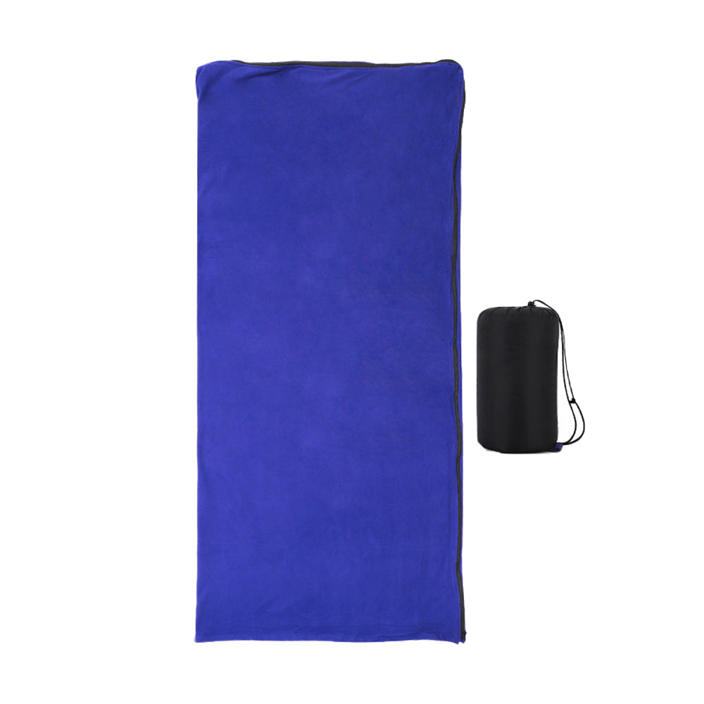 Fleece Single Sleeping Bag Liner Camping Blanket Travel Sheets for Hotel Camping Blue