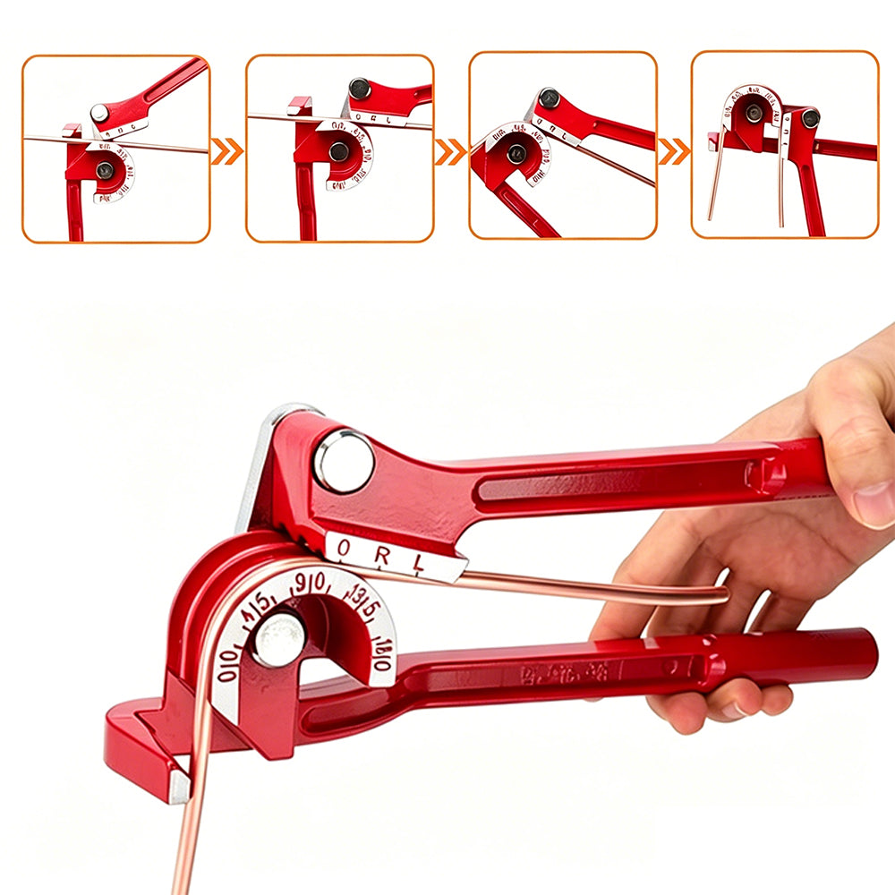 3 in 1 Tube Bender 180 Degree Brake Line Bender for 6 8 10mm Pipe-Red