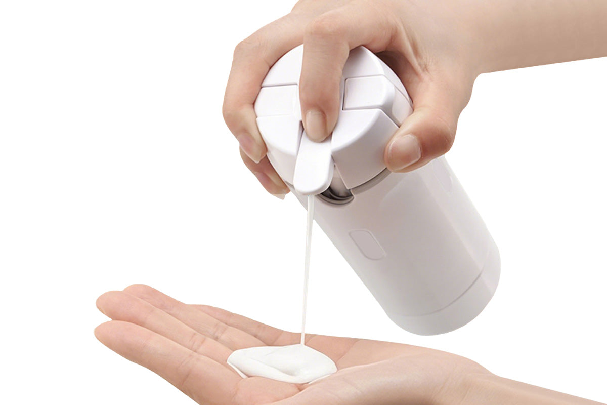 4 in 1 Travel Dispenser with 30ml Travel Bottles - White