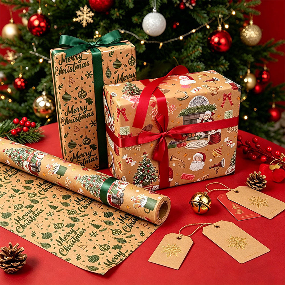 2 Pack Double Sided Christmas Wrapping Paper 4 - Santa Claus