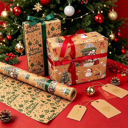 2 Pack Double Sided Christmas Wrapping Paper 4 - Santa Claus