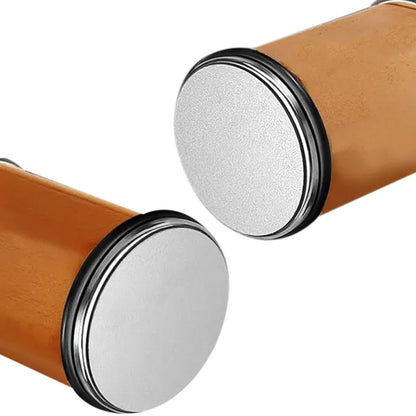 Rolling Knife Sharpener Kit with 6 Diamond Discs and Angle Guide Base - Brown Four Angle