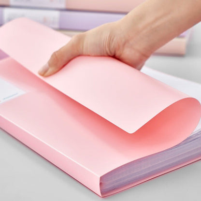 2 Pack A4 Sheet Protector Binder 40 Page Clear Folder for Certificates Posters-Pink