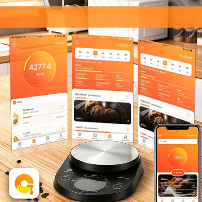 5kg Bluetooth Kitchen Scale with Nutrition Tracking App