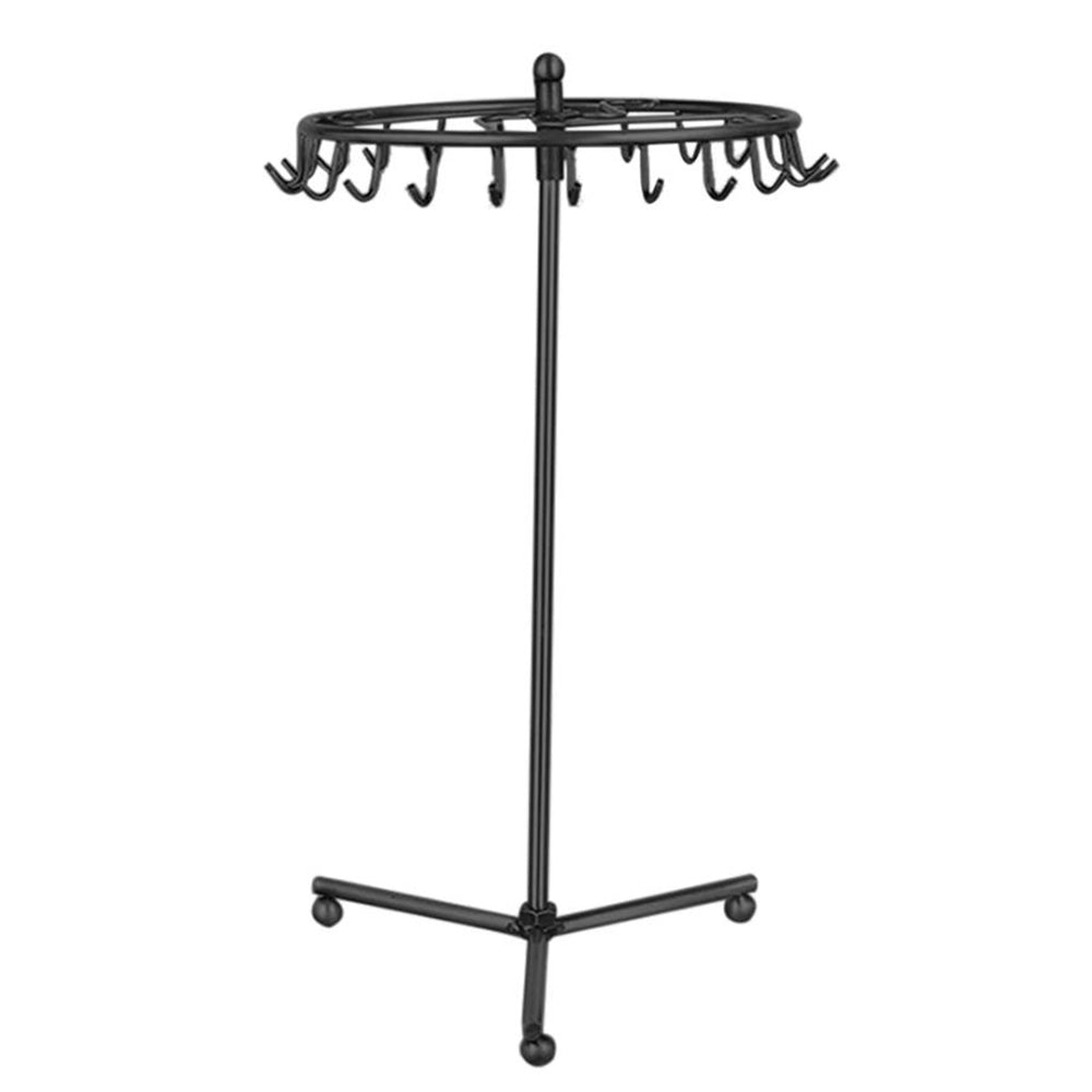 23-Hook Rotating Jewelry Display Rack Ring Holder Organizer Necklace Stand Black