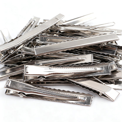 100-Pack Silver Metal Hair Clips for Kids and Women DIY Craft Hairpins L