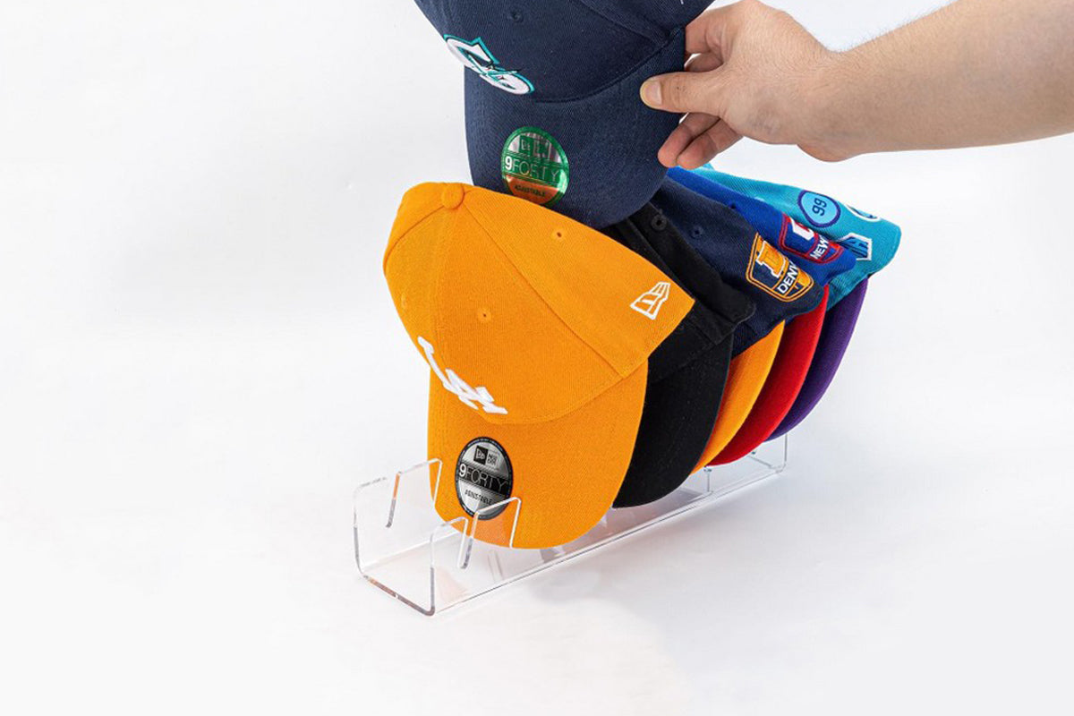 2Pcs Hat Stand Acrylic Hat Organizer for 14 Baseball Caps Storage Organizer