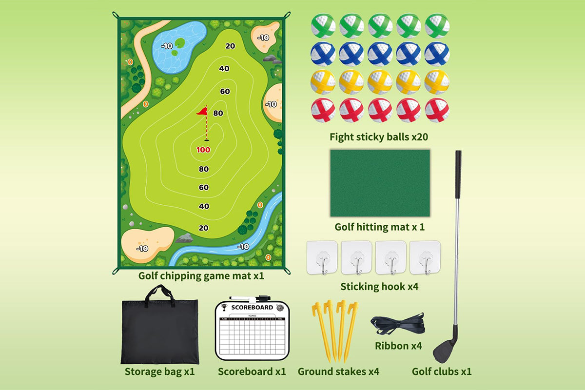 Golf Toys Set Garden Golf Game Set with All Golf Equipment Golf Hitting Mat and Training Golf Balls