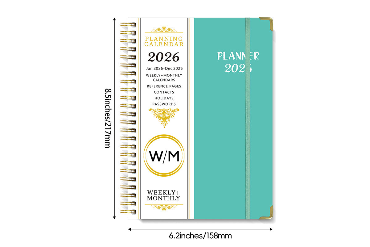 2026 Planner Weekly Monthly A5 Daily Organizer January to December Notebook -Black and Purple