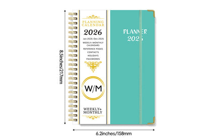 2026 Planner Weekly Monthly A5 Daily Organizer January to December Notebook -Black and Purple