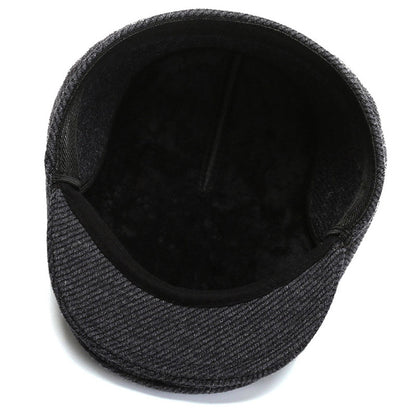Men¡¯s Woolen Hat Flat Cap Retro Fashion Cap Golf Driving Beret Hat