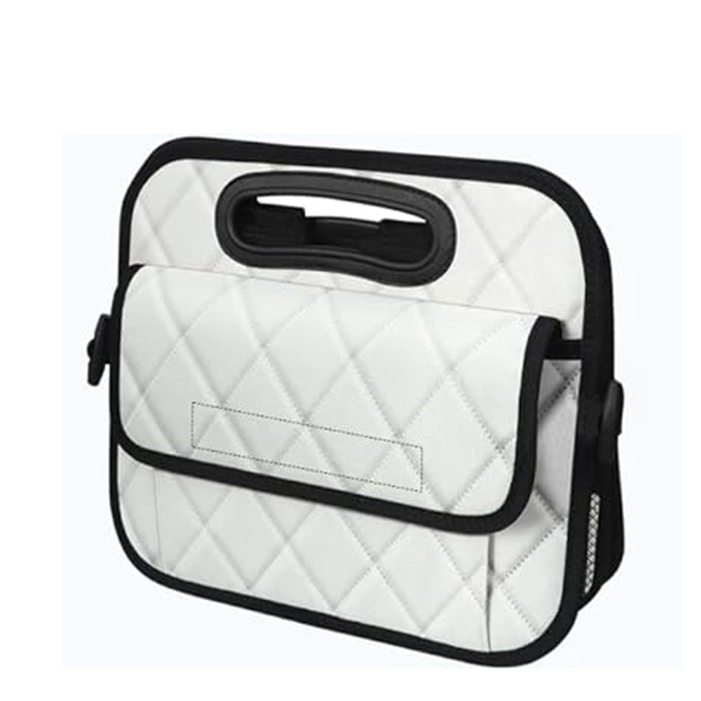 55L Foldable Car Trunk Organzier 6-Pocket Storage Box for Home Car Office White