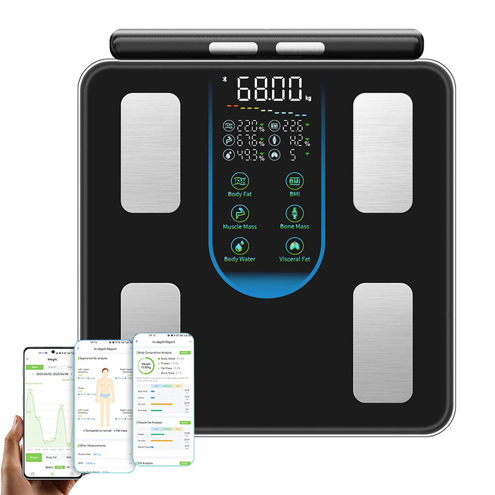 Smart Body Fat Scale 8 Electrode Dual Frequency Bluetooth Scale Measures 8 Key Metrics
