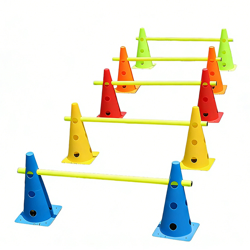 Dog Agility Training Set 10 Cones 5 Poles Adjustable Height Hurdle for Pets