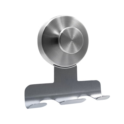 Stainless Steel Suction Cup Razor Holder Wall Mounted Bathroom Shaver Hook-Silver