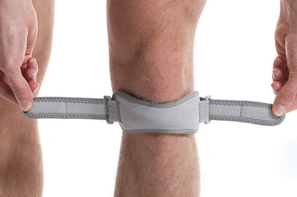 2Pcs Knee Relief Patella Stabilizer Support Brace for Running Hiking Basketball Tennis Volleyball Squats Tendonitis -Grey