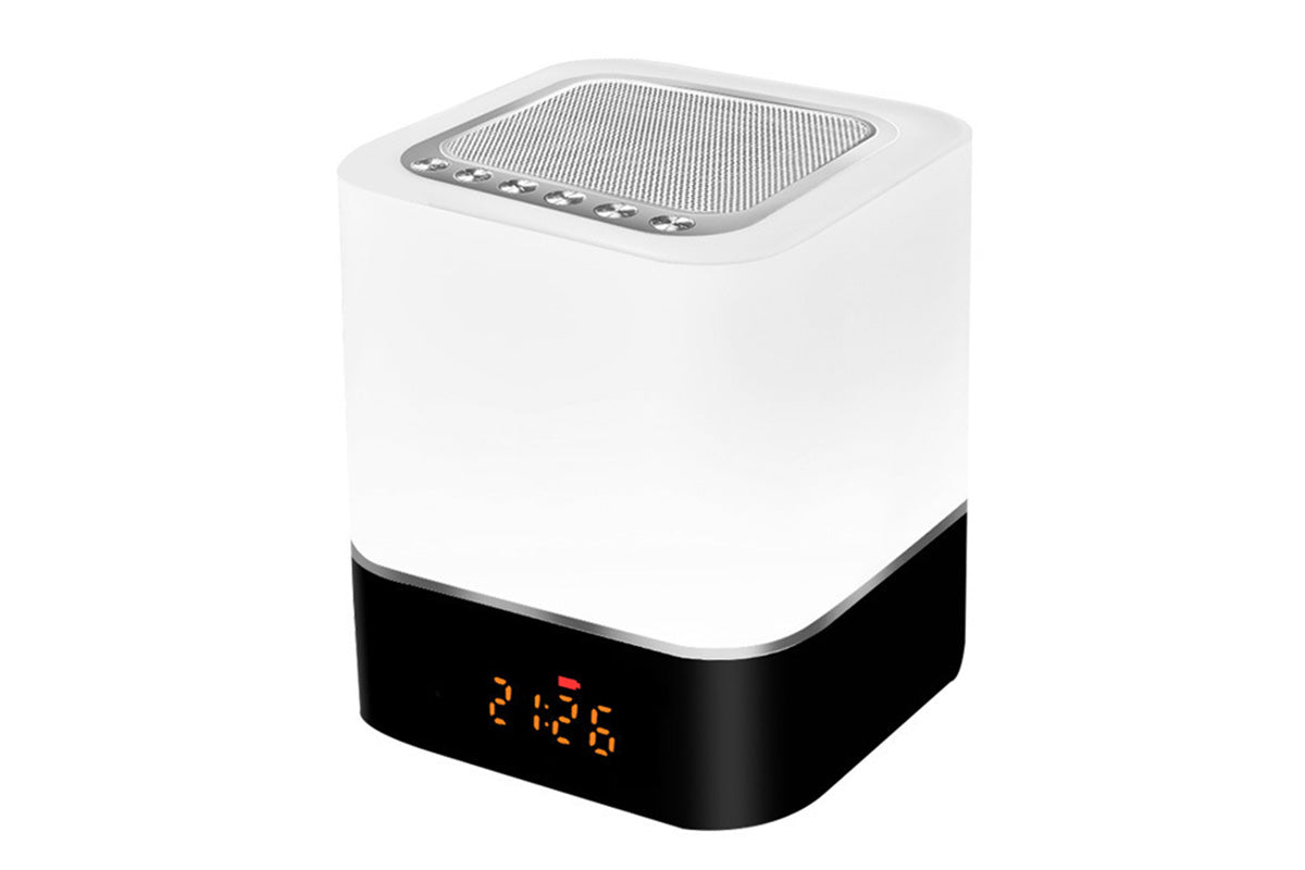 Bluetooth Music Speaker Alarm Clock Touch LED Night Light Desk Bedside Lamp