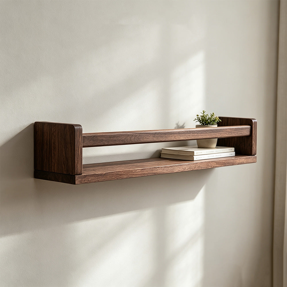 3 Pack Floating Wall Mounted Book Display Shelves - Brown