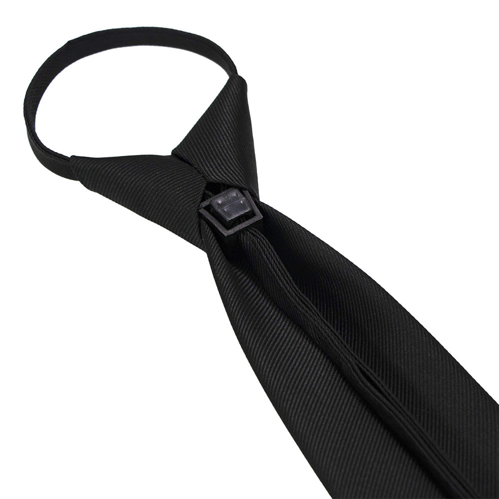3 Packs Pre-tied Zipper Tie Ready to Wear Solid Colour Business Neckties