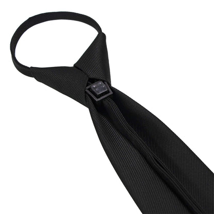 3 Packs Pre-tied Zipper Tie Ready to Wear Solid Colour Business Neckties