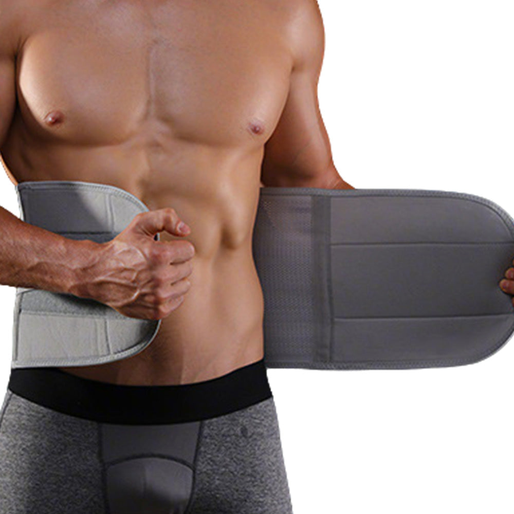 Adjustable Waist Support Belt Unisex Outdoor Sports Abdominal Lumbar Brace Gray