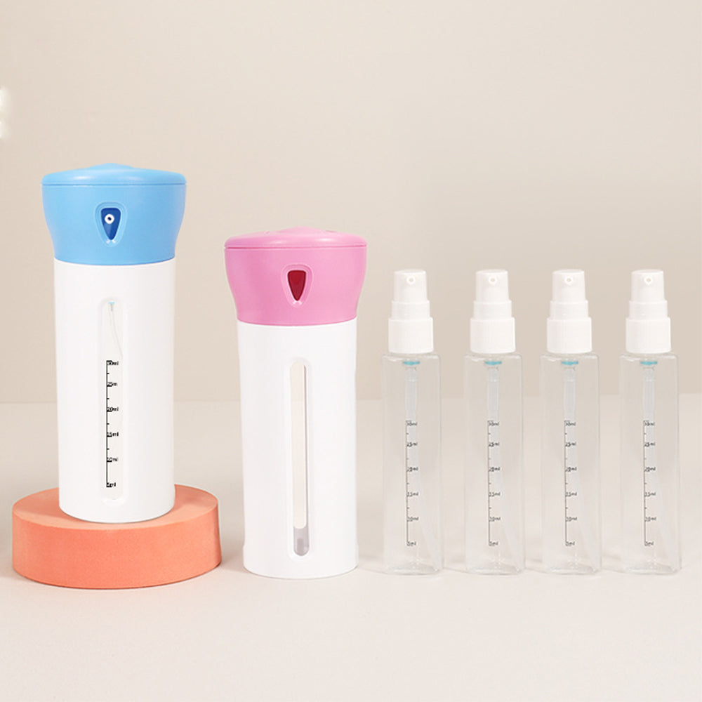 4-in-1 Travel Bottle Set Leak-Proof Container Portable Leakproof Rotatable Bottles -Pink