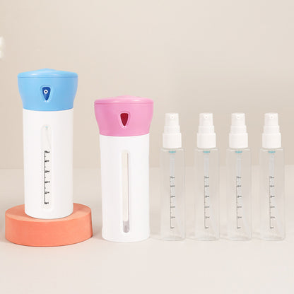 4-in-1 Travel Bottle Set Leak-Proof Container Portable Leakproof Rotatable Bottles -Pink