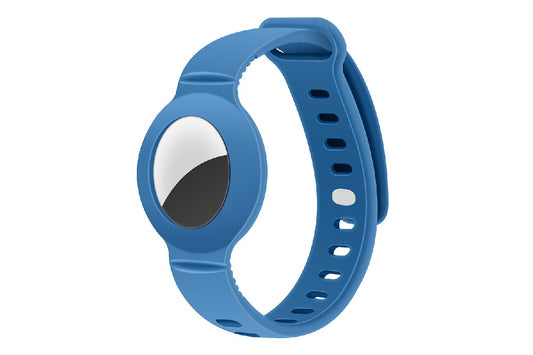 Silicone Watch Band AirTag Bracelet  Kids Silicone Watch Bands Anti-Scratch Films Wristband for Apple AirTag-Blue