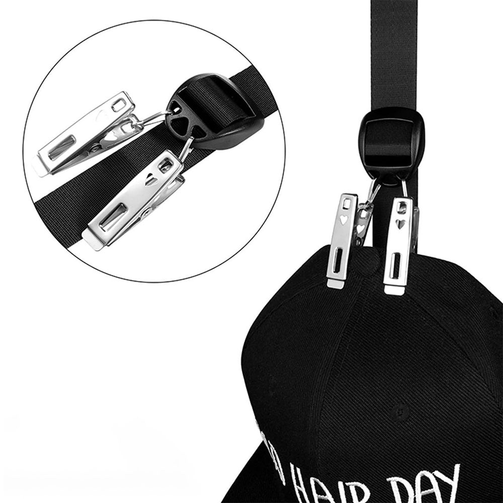 Over Door Hat Organizer with 1 Strap 20 Clips and 2 Door Hooks