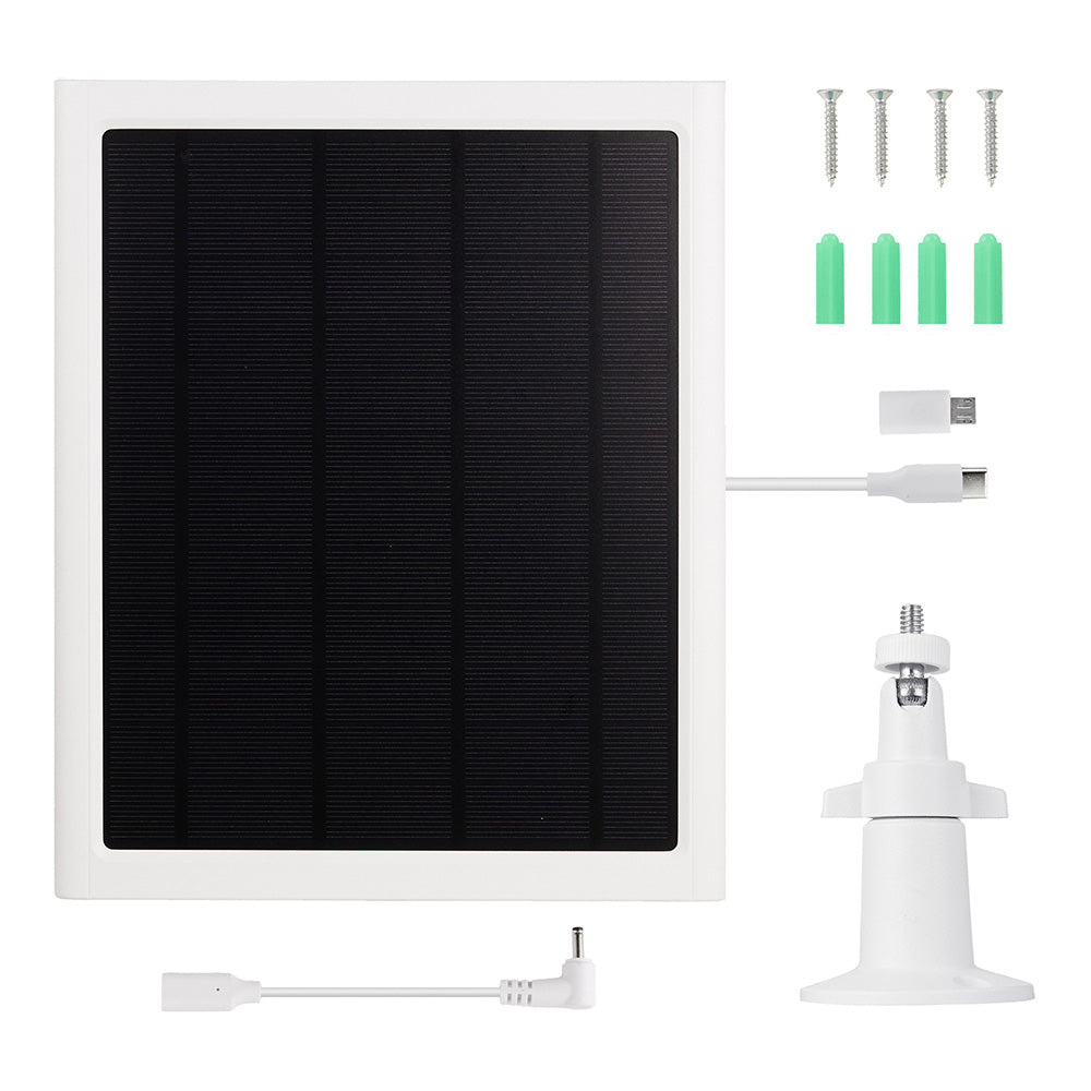 8W Solar Panel Charger Compatible with Ring Stick Up Cam Battery-White