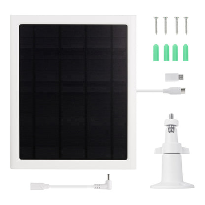 8W Solar Panel Charger Compatible with Ring Stick Up Cam Battery-White
