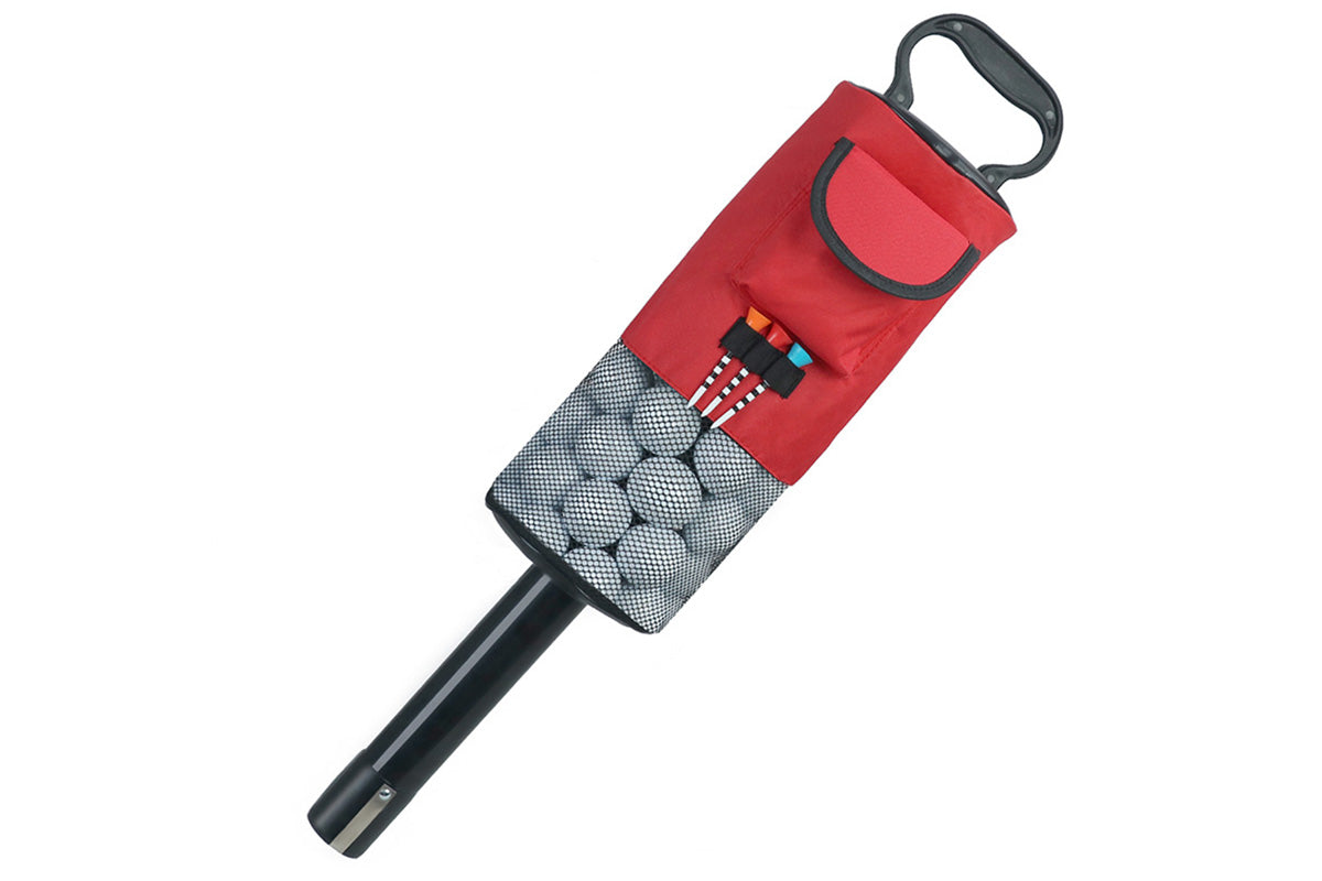 Golf Ball Retriever Portable Pocket Shag Bag Can Hold Up to 70 Balls -Red