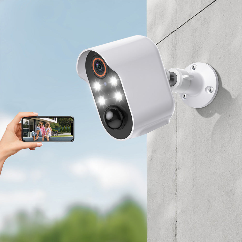Wireless Security Camera AI Motion Detection WiFi Surveillance Home Camera with Color Night Vision White
