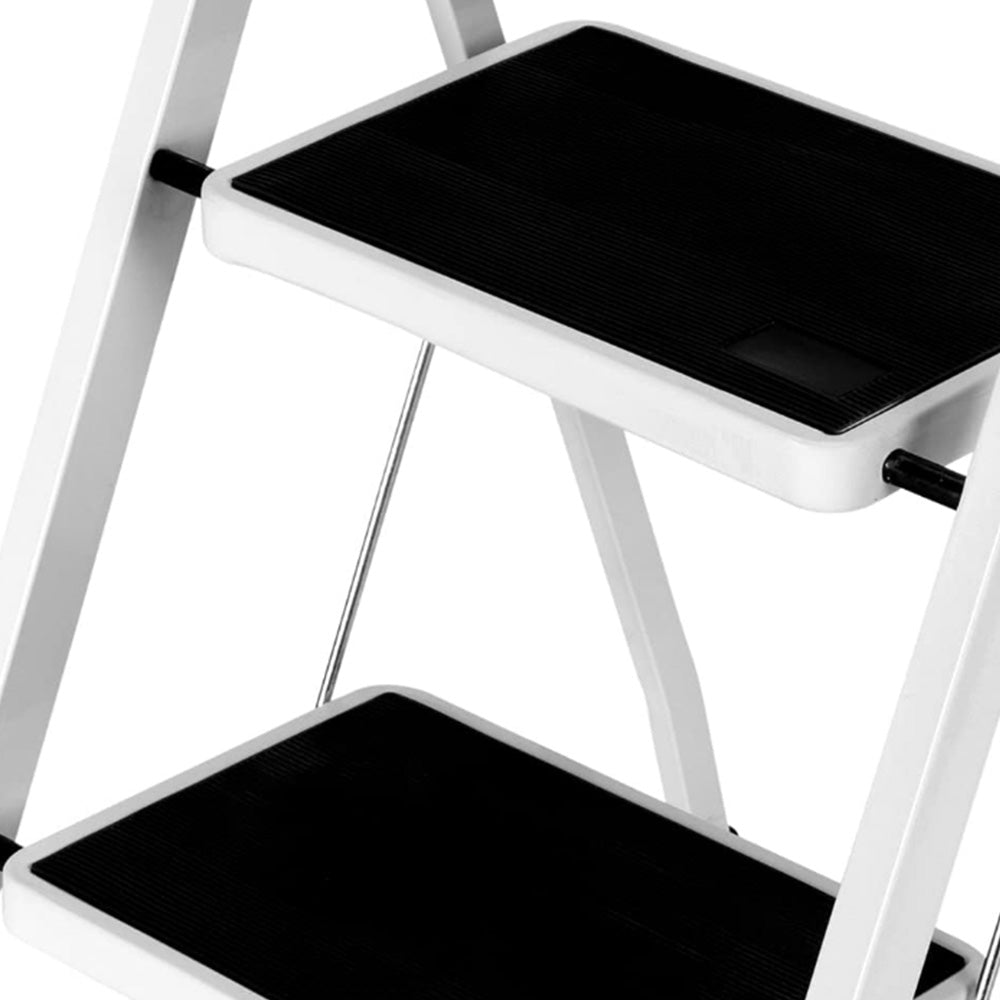 2-Step Ladder Folding Step Stool with Wide Anti-Slip Pedal and Convenient Handgrip