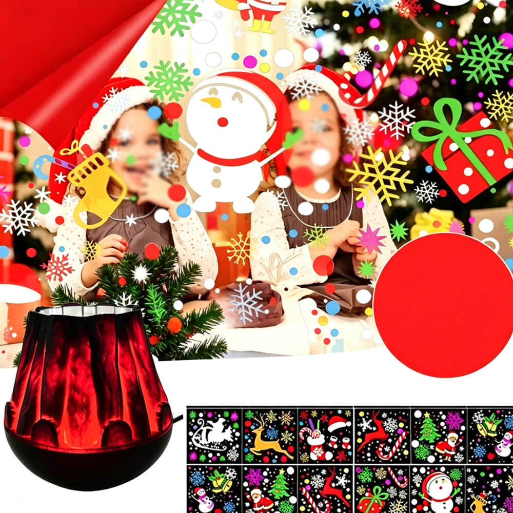 Dynamic Flame Projector Light Christmas USB Lamp - Christmas