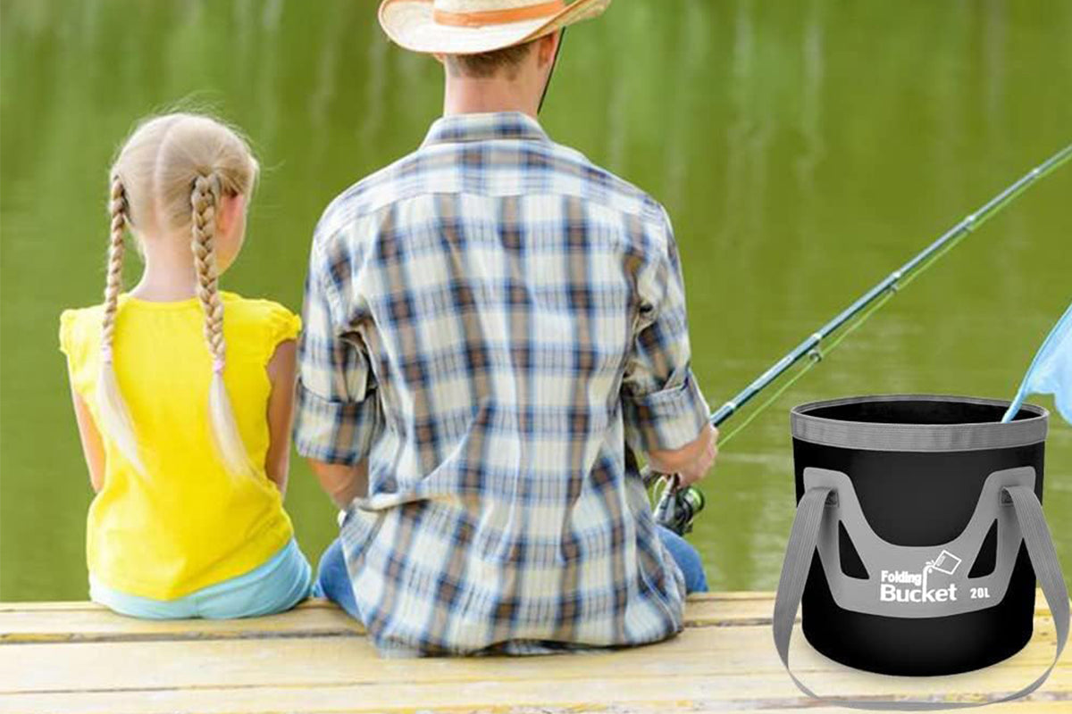 2Pcs 20L Collapsible Buckets with Handle Camping Water Storage Container Portable Folding Bucket for Fishing Camping Car Washing