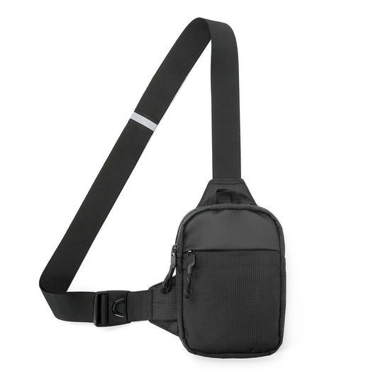 Travel Sling Bag for Men Small Crossbody Bag Water-resistant Casual Phone Chest Bag Black